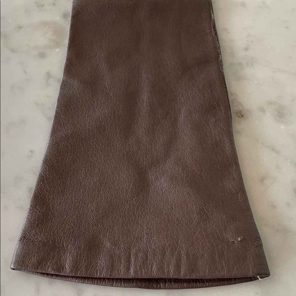 CABRETTA Silk Lined Opera Length Elegant Brown Leather Gloves 6 1/2